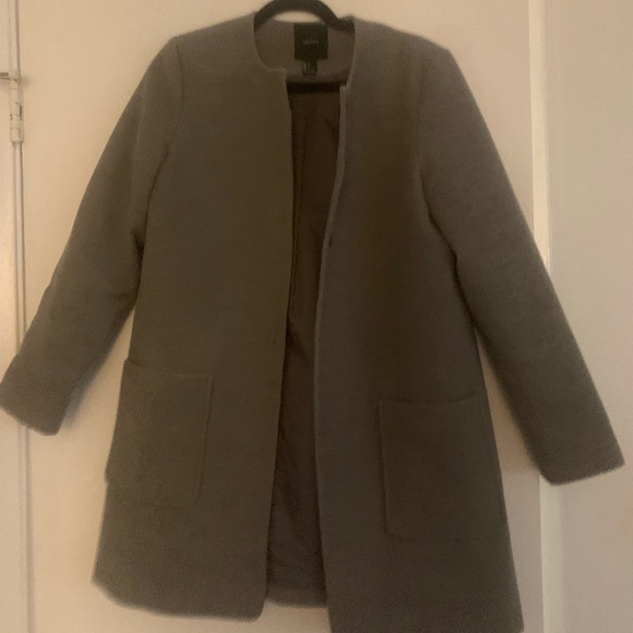 Forever 21 collarless grey overcoat - Picture 2 of 6